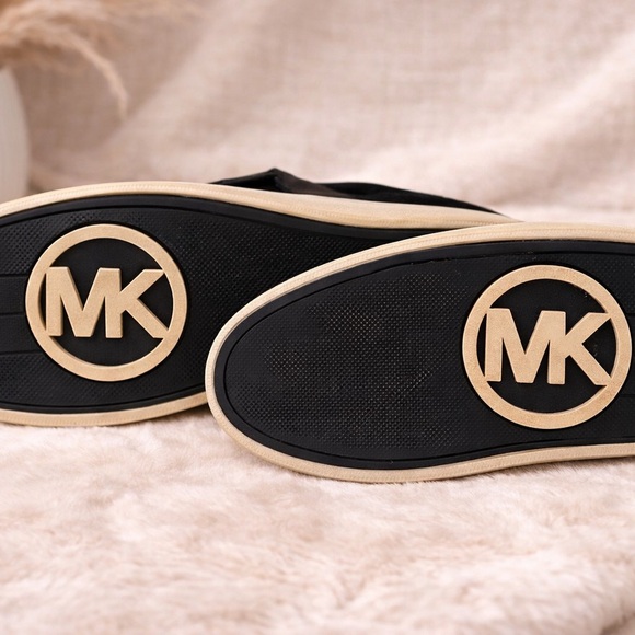 Michael Kors Black Suede Bow Slip-On Sneakers Size 8 | Platform | MK Logo - Picture 4 of 6